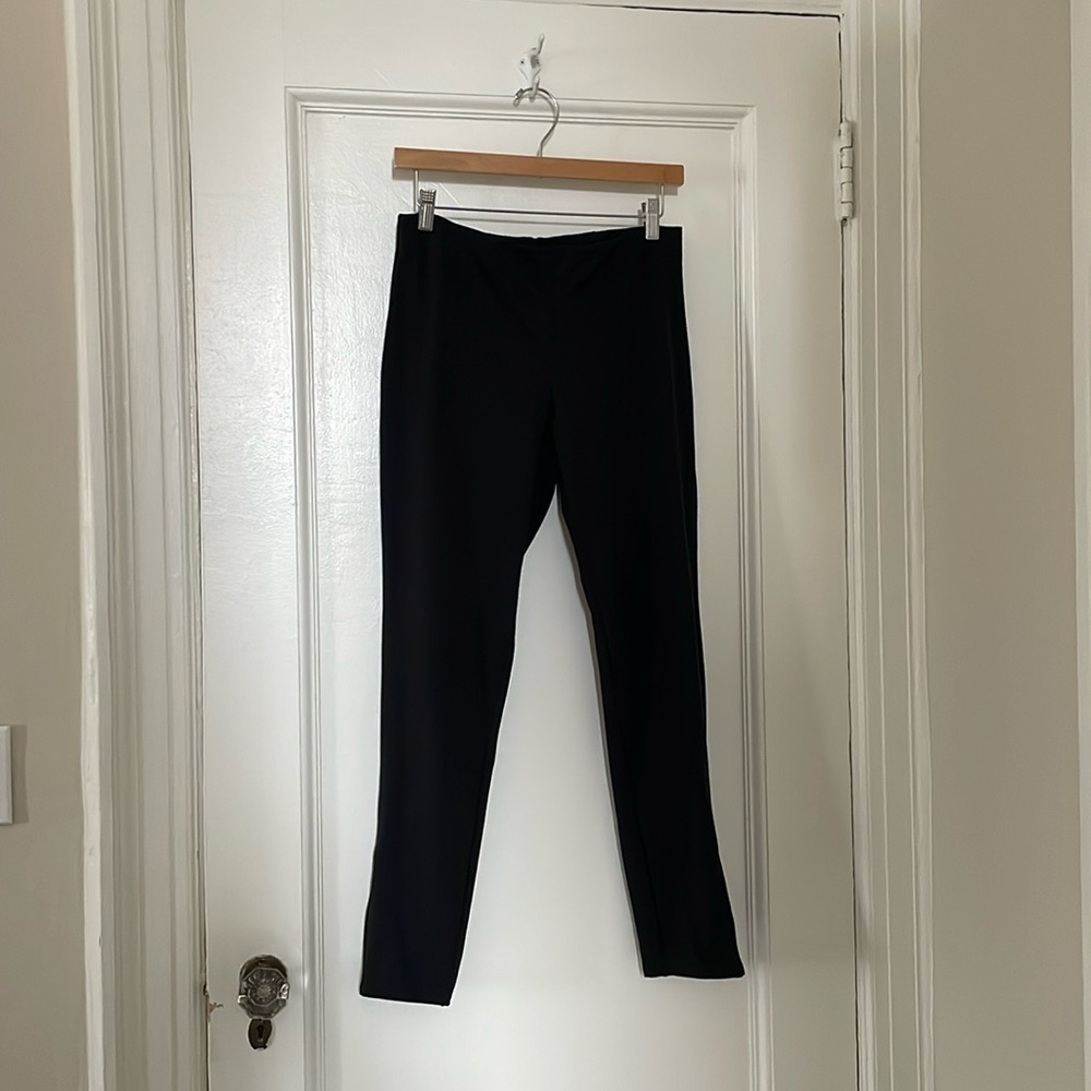 Uniqlo x Theory black pull-on, zip-ankle leggings, size M